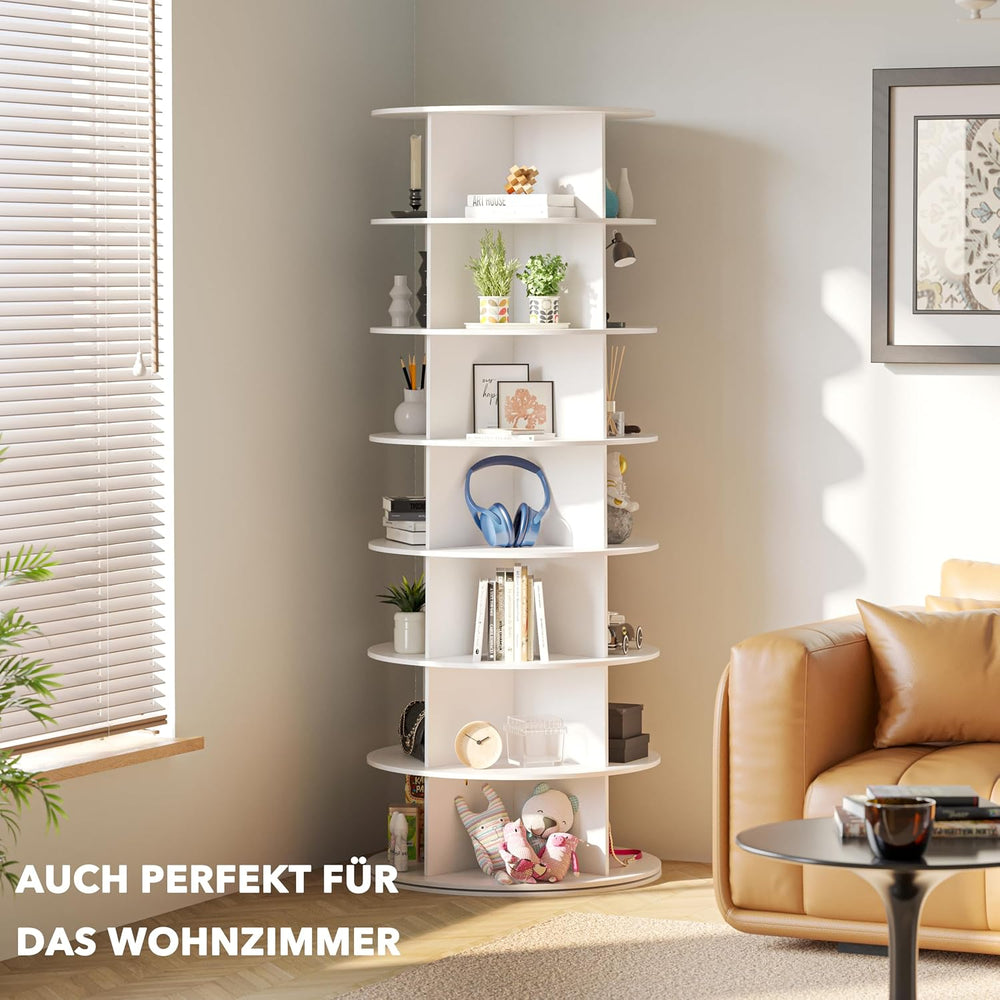 SpaceAid 7 Tier Rotating Shoe Rack Tower, Spinning Shoe Display Lazy Susan, R...