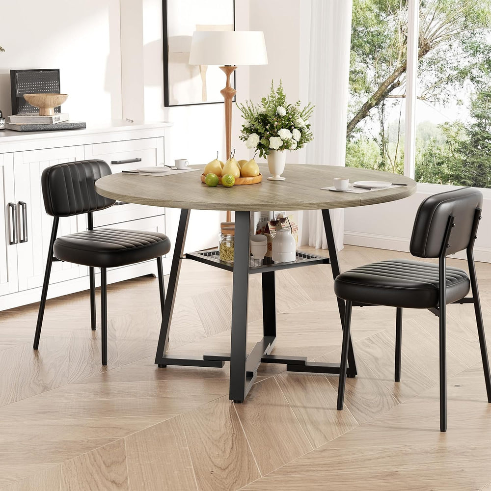 Round Dining Table for 4-6 People,47 Inch Dining Room Table,Modern Circle Kit...