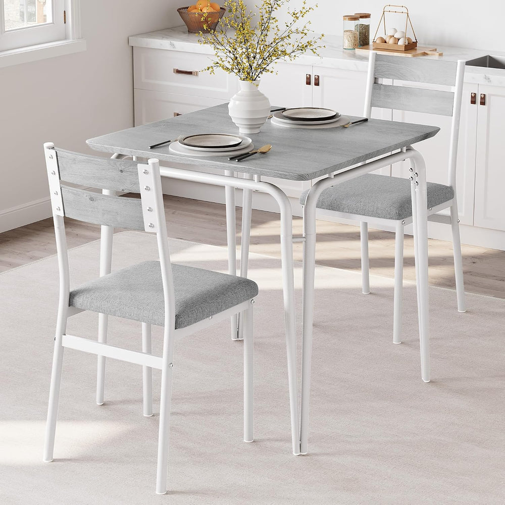 Dining Table for 2, Small Table and Chairs Set of 2, Square Dinette Set for 2...
