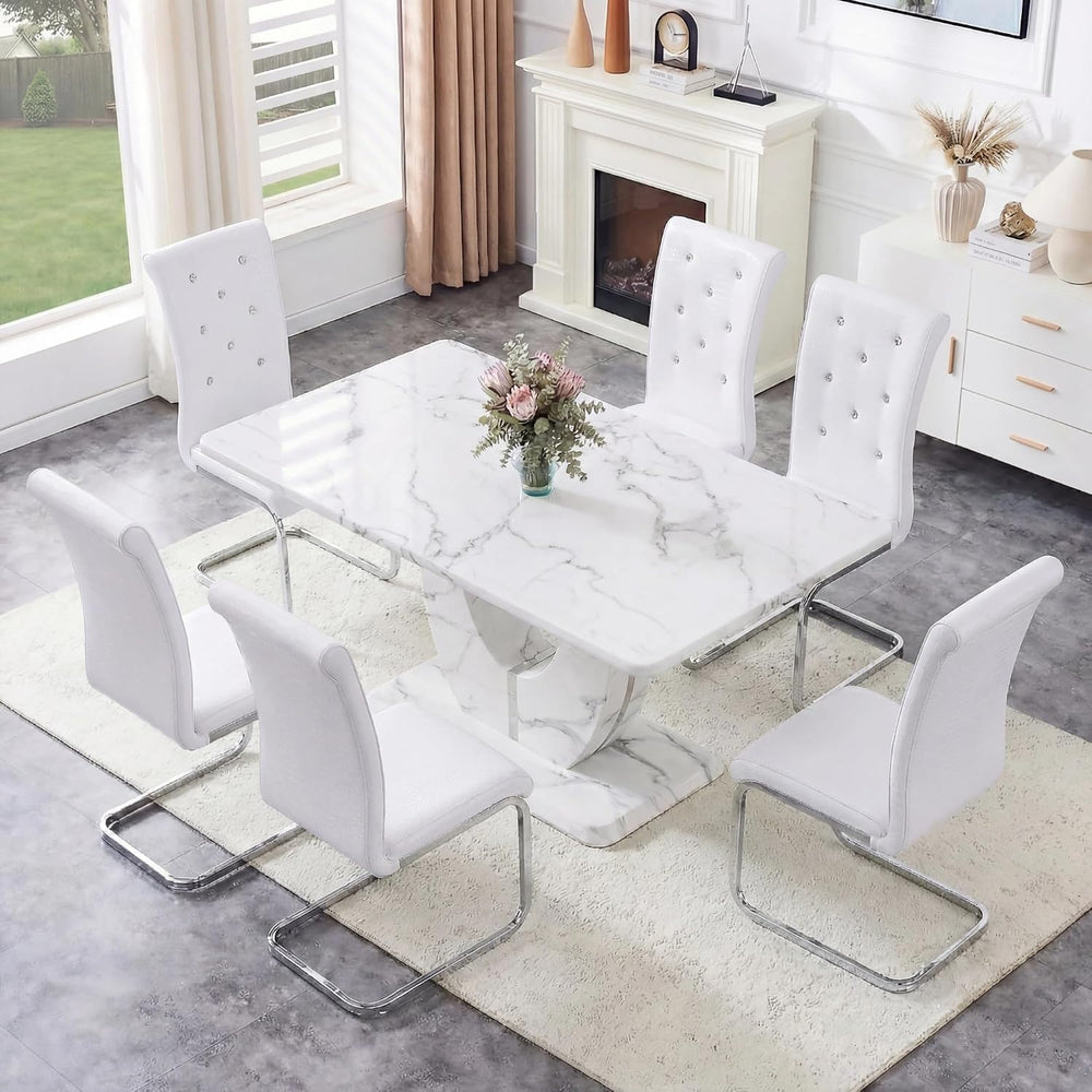 Dining Table Set for 6, Kitchen Table Chairs Set of 6, Modern Dining Room Set...