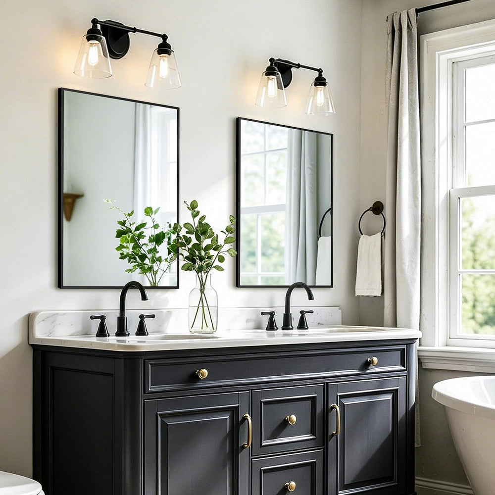 Bathroom Vanity Mirror for Over Sink, 30x20 Inch Matte Black Mirror
