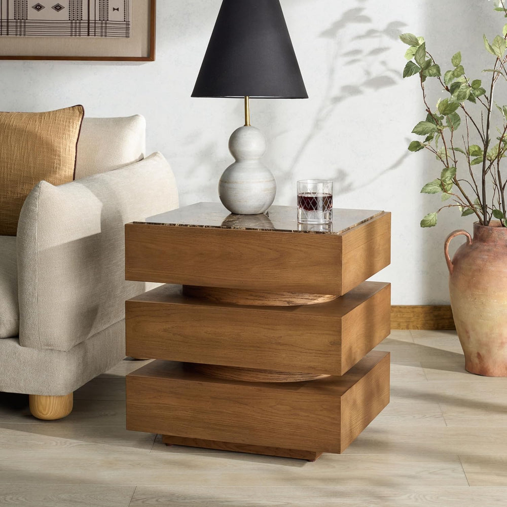 SAFAVIEH Couture Collection – Shayrina Walnut & Dark Brown Marble Accent ...