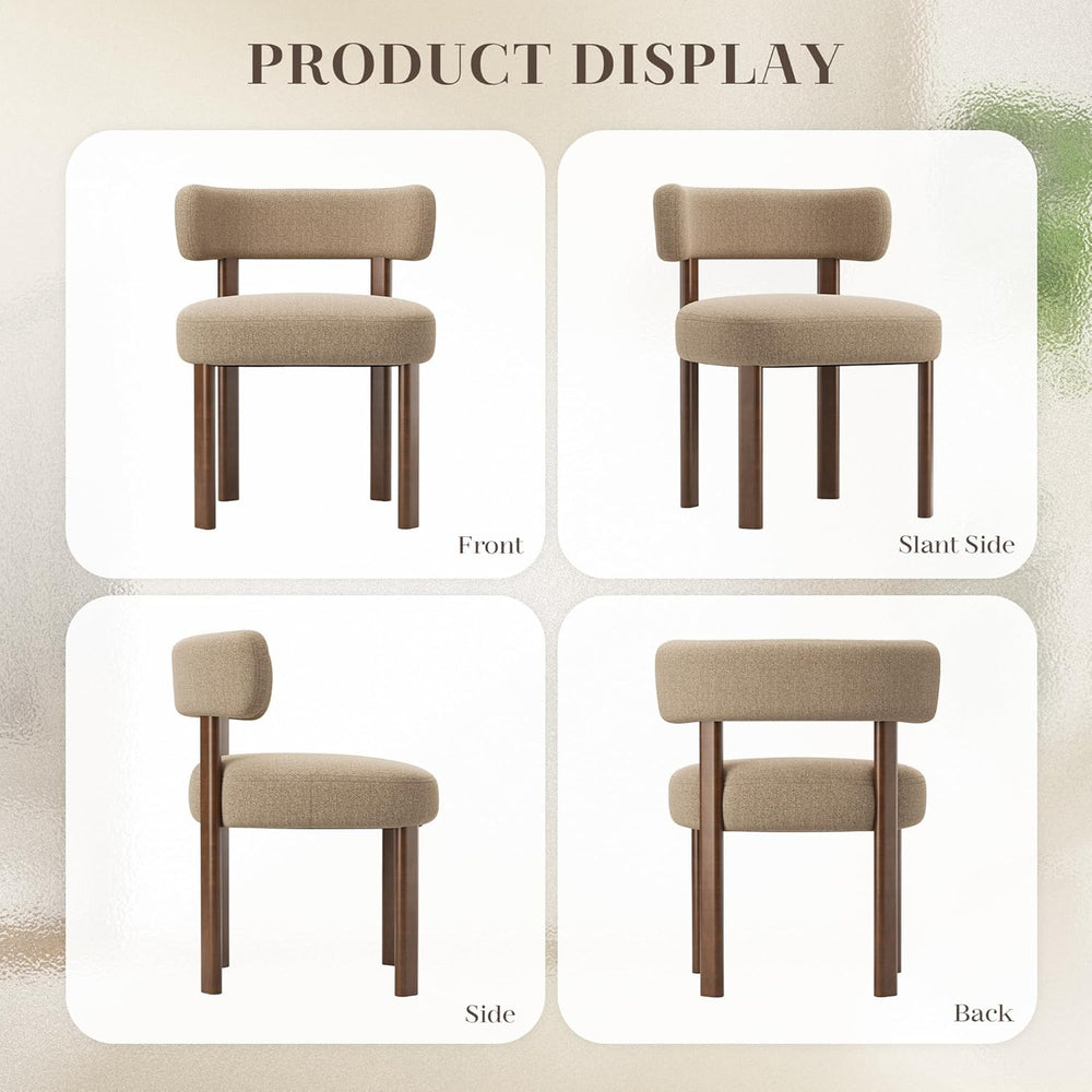 Wooden Dining Chairs Set of 6, Upholstered Kitchen Chairs with Solid Wood Leg...