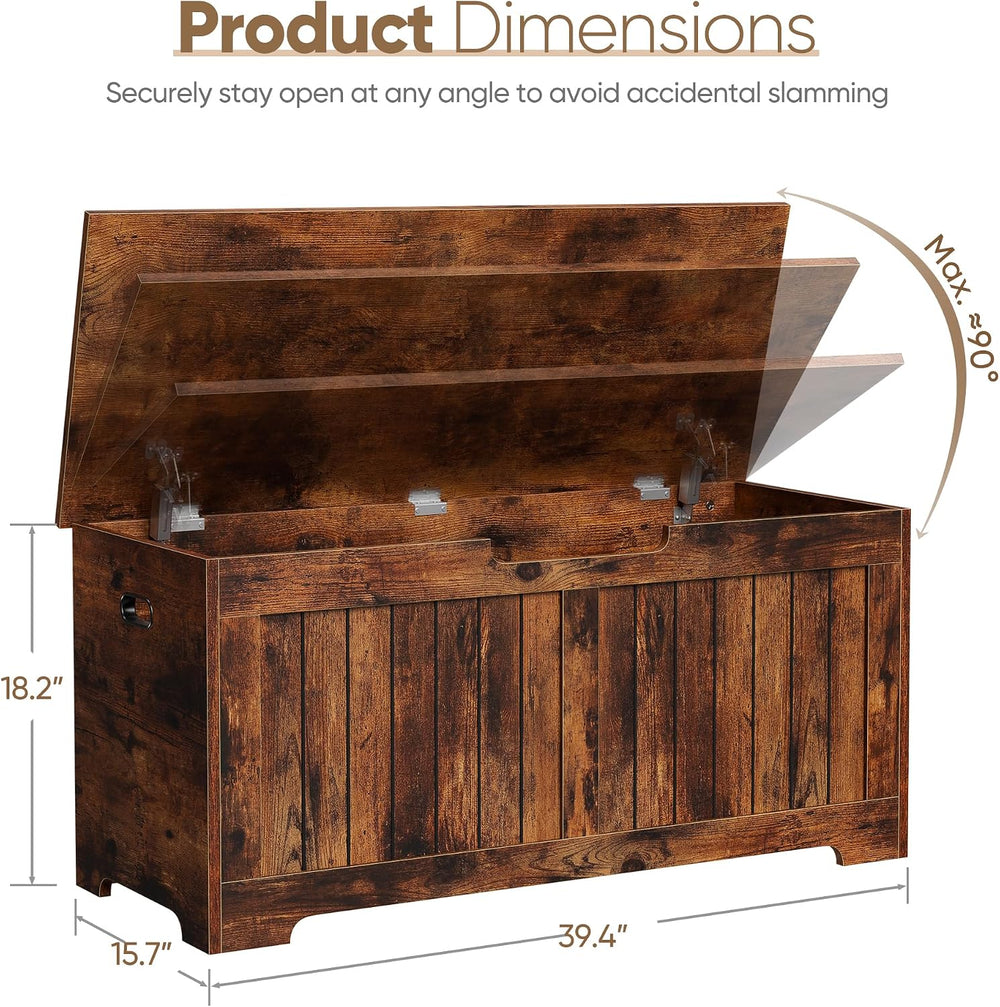 SUPER DEAL Storage Chest, 39 inches Chest Box Organizer with 2 Safety Hinges,...