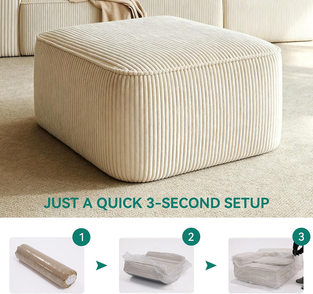 YITAHOME 29 Inch Cloud Modular Sofa Ottomans Corduroy for Living Room Bedroom...