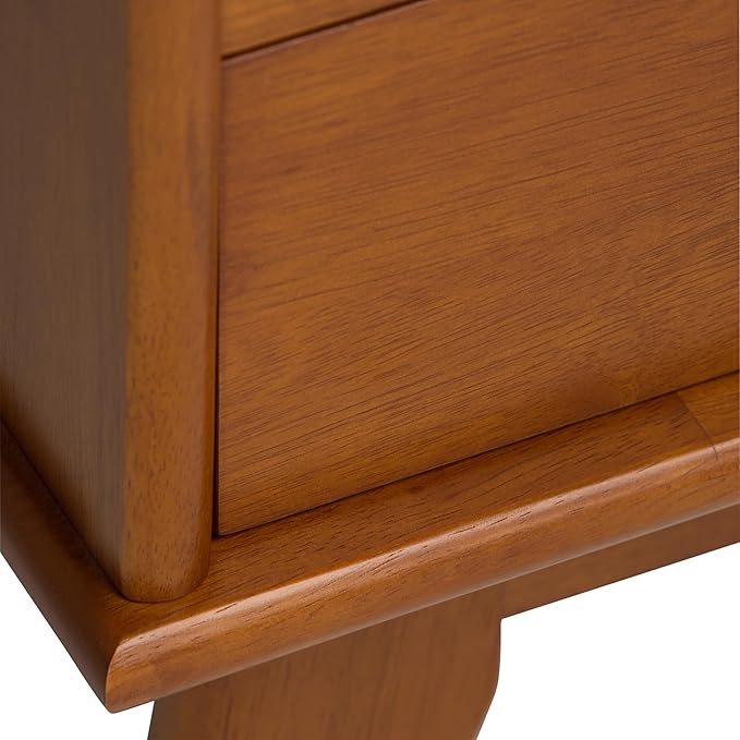 SIMPLIHOME Draper 35 inch Mid-Century Modern 6 Cubbie Bookcase with Drawer (S...