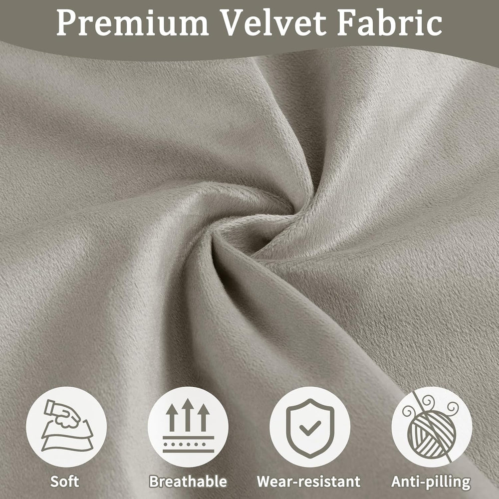 BECHAEO 5PCS Thickened Glider Rocker Replacement Cushions – Velvet, Greige