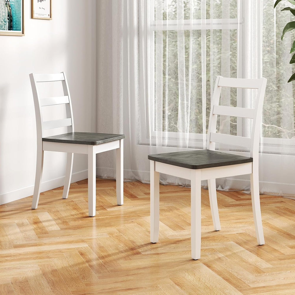 Giantex Dining Chairs, Wooden Armless Kitchen Chairs with Solid Rubber Wood L...