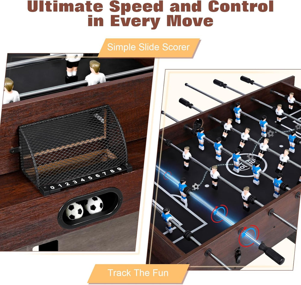 4-in-1 Combo Game Table 55" Multi-Game Table with Foosball, Electric Air...