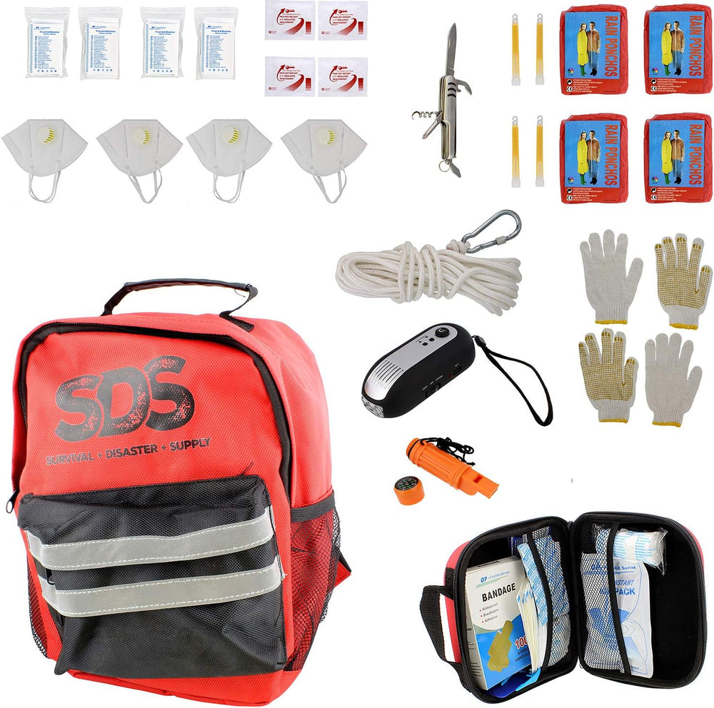 SDS 4 Person 72 Hour Emergency Kit, First Aid Kit Bug Out Survival Gear Emerg...