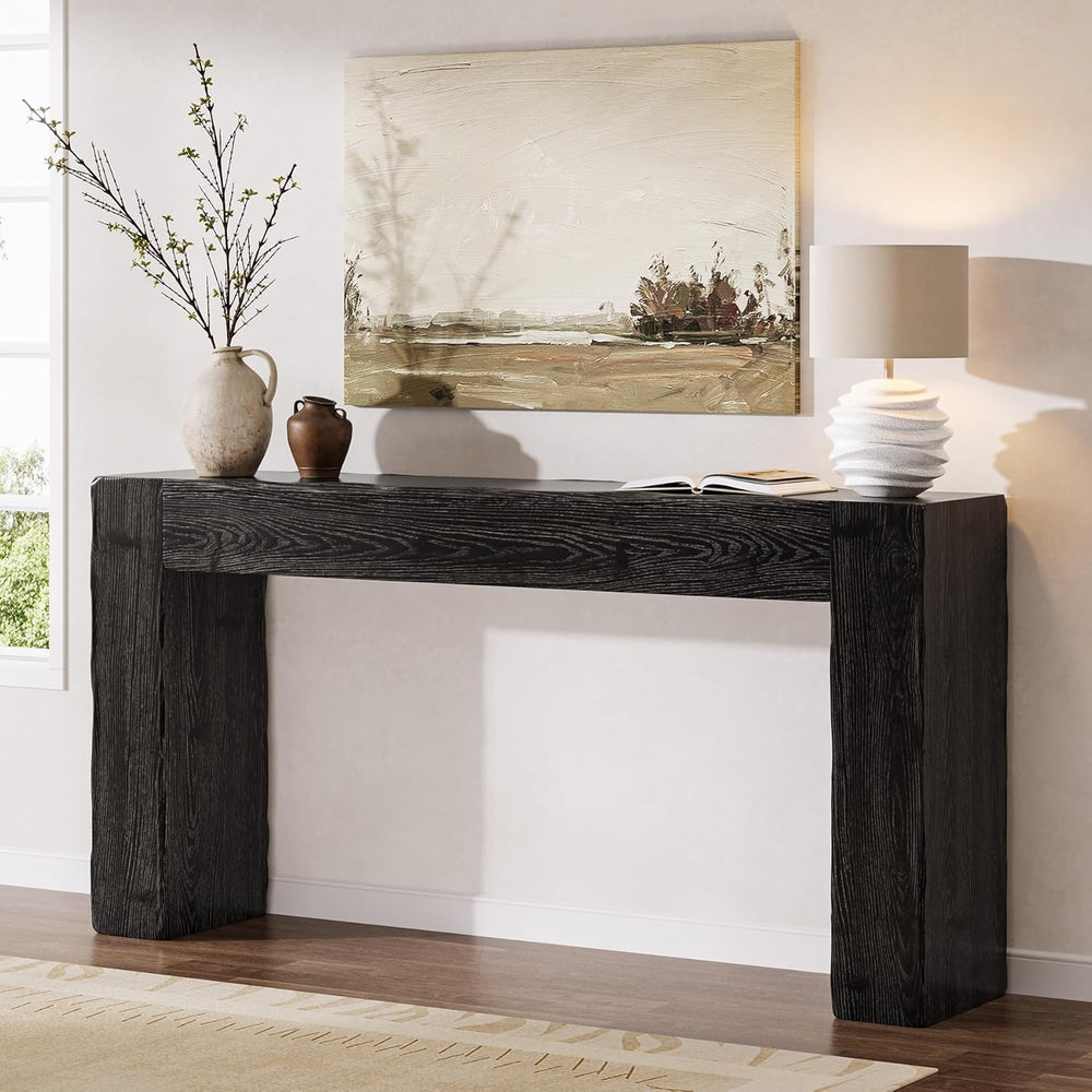Solid Wood Console Table, 63-Inch Farmhouse Sofa Table Behind Couch for Entry...