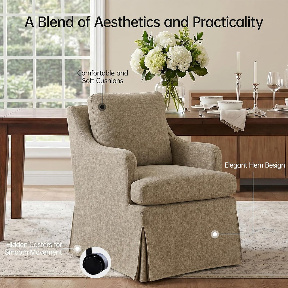Usaint Upholstered Dining Chairs, Dining Room Chairs with Casters