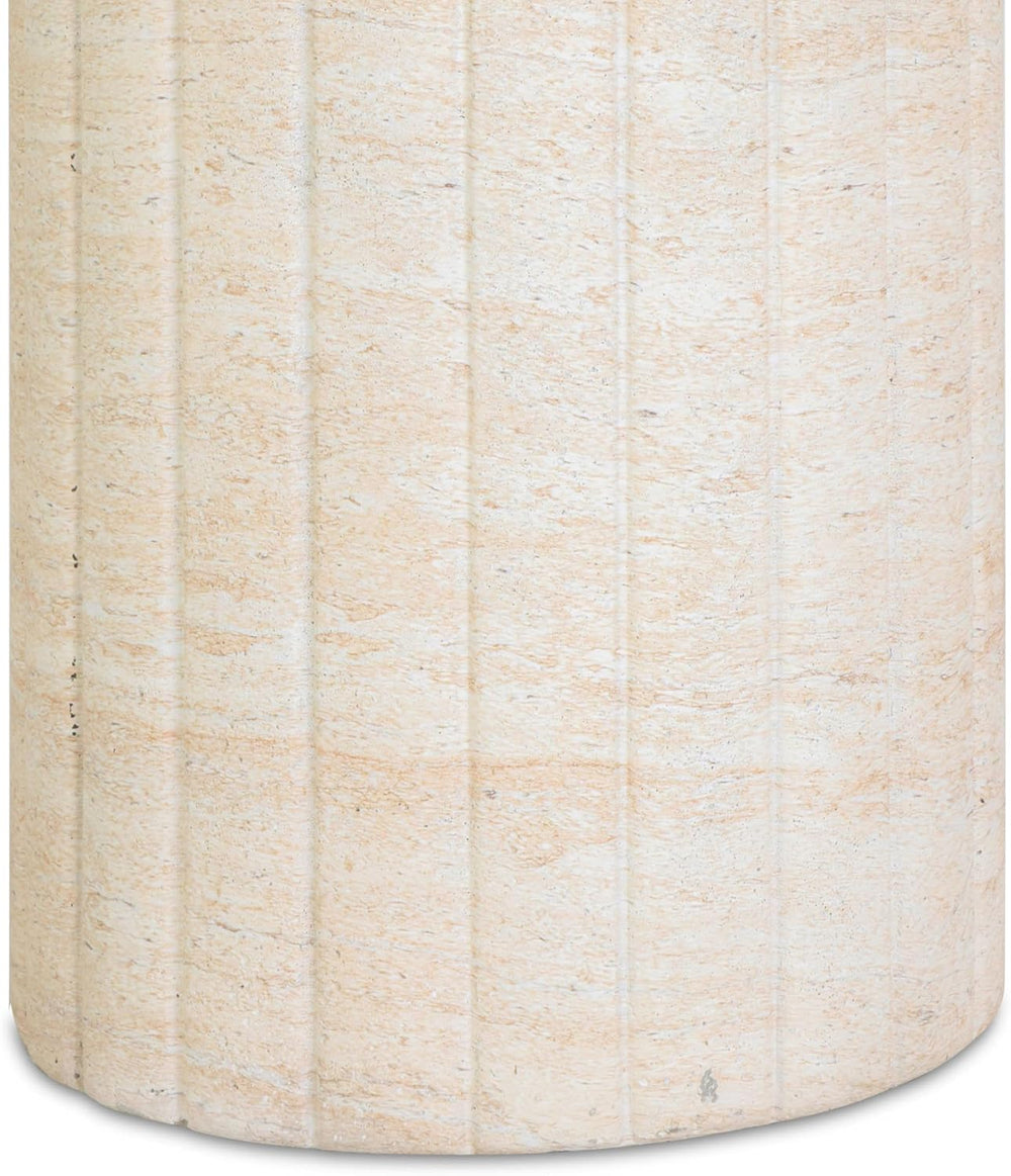 Tov Furniture Blossom Faux Travertine Indoor/Outdoor Concrete Side Table
