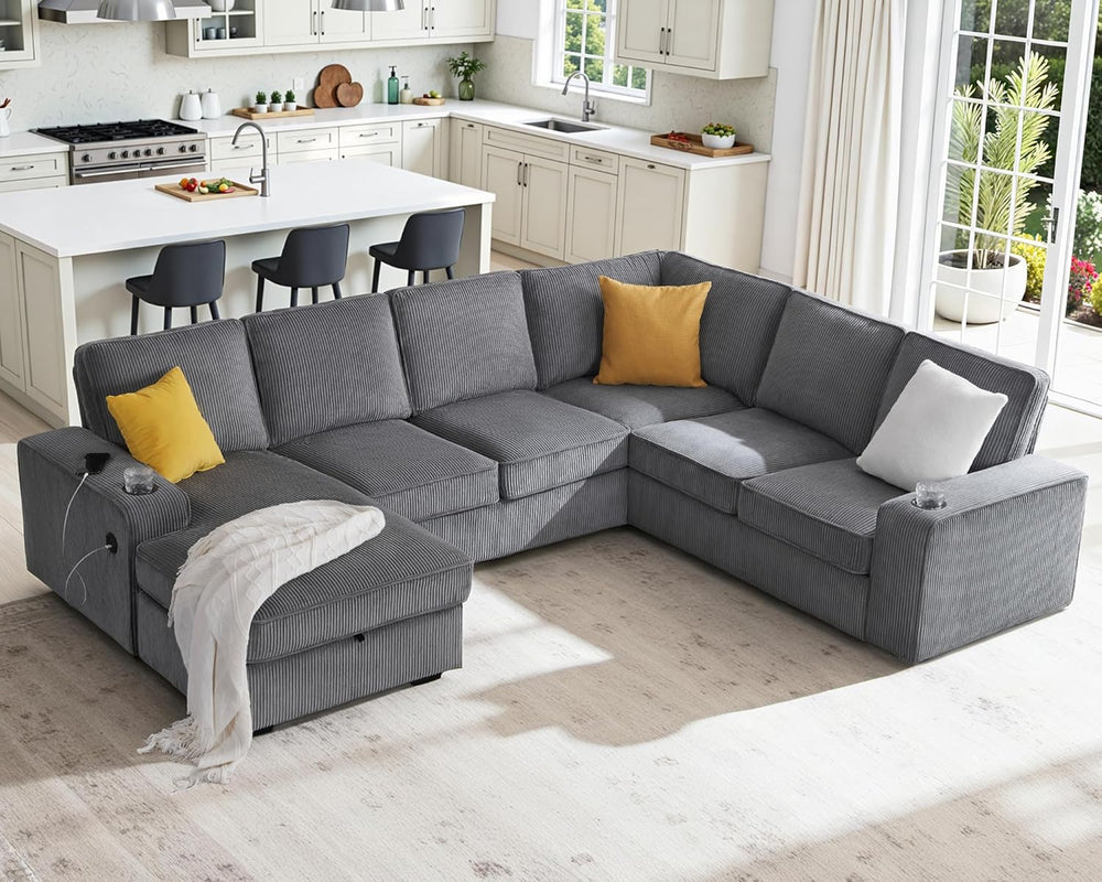 112" Sectional Couch, U Shaped Couch with Storage, Couches for Living Ro...