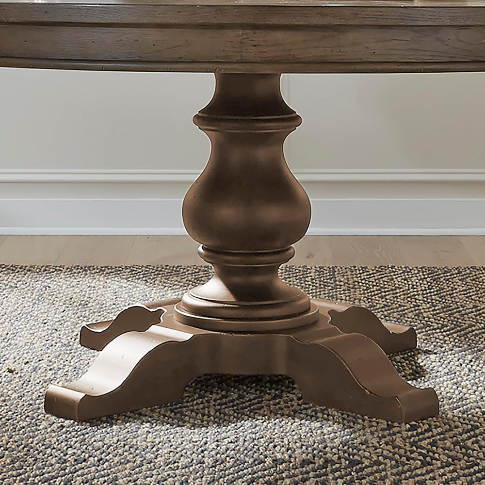 Liberty Furniture Americana Farmhouse Pedestal Table Traditional Kitchen Dini...