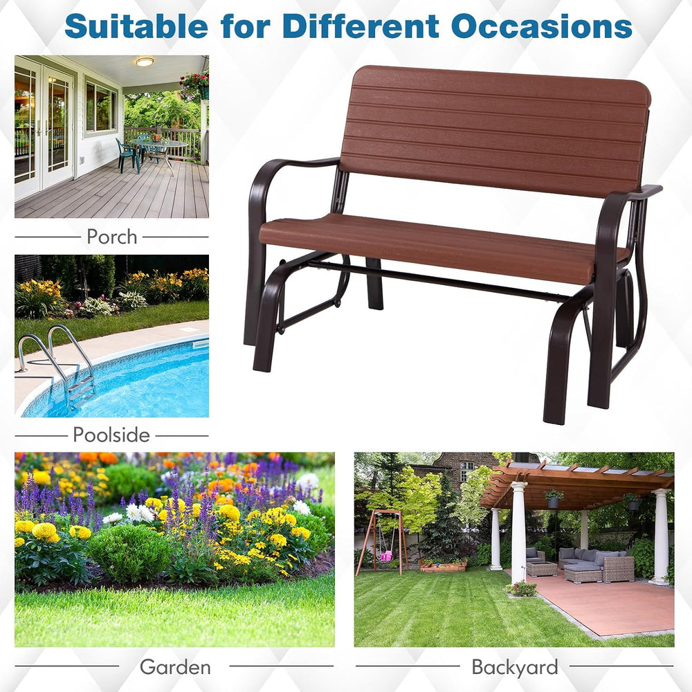 GIANTEX Outdoor Gliders for Outside Patio, Porch Glider w/Steel Frame