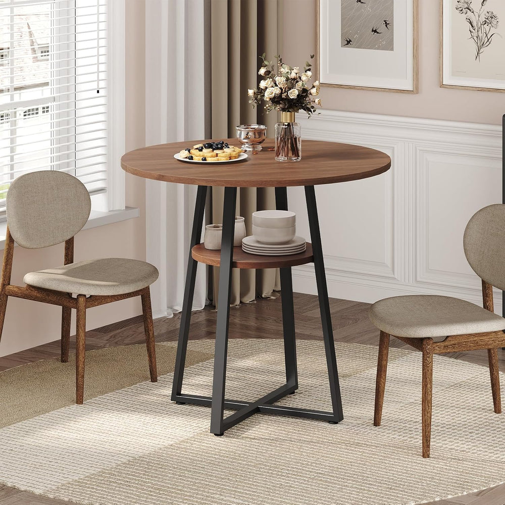 MAHANCRIS 31.5" Round Dining Table for 2-4, Farmhouse Kitchen Table with...