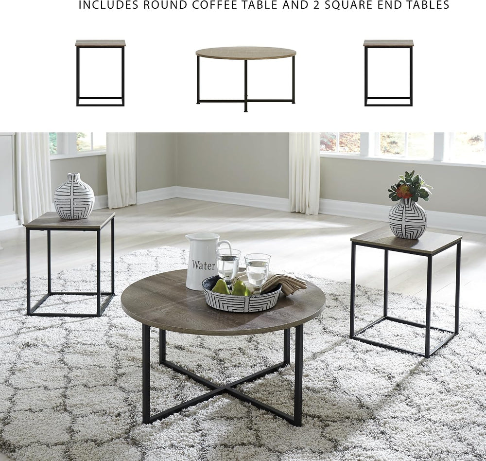Signature Design by Ashley 3-Piece Living Room Coffee and End Table Set | Rou...