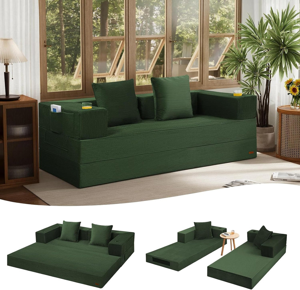 COMAX Queen Couch, 79" Futon Sofa Bed Couches for Living Room | Converti...