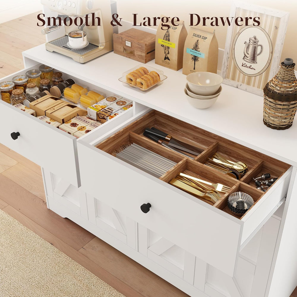 71" Kitchen Pantry Cabinet with Charging Station, Pantry Storage Cabinet...