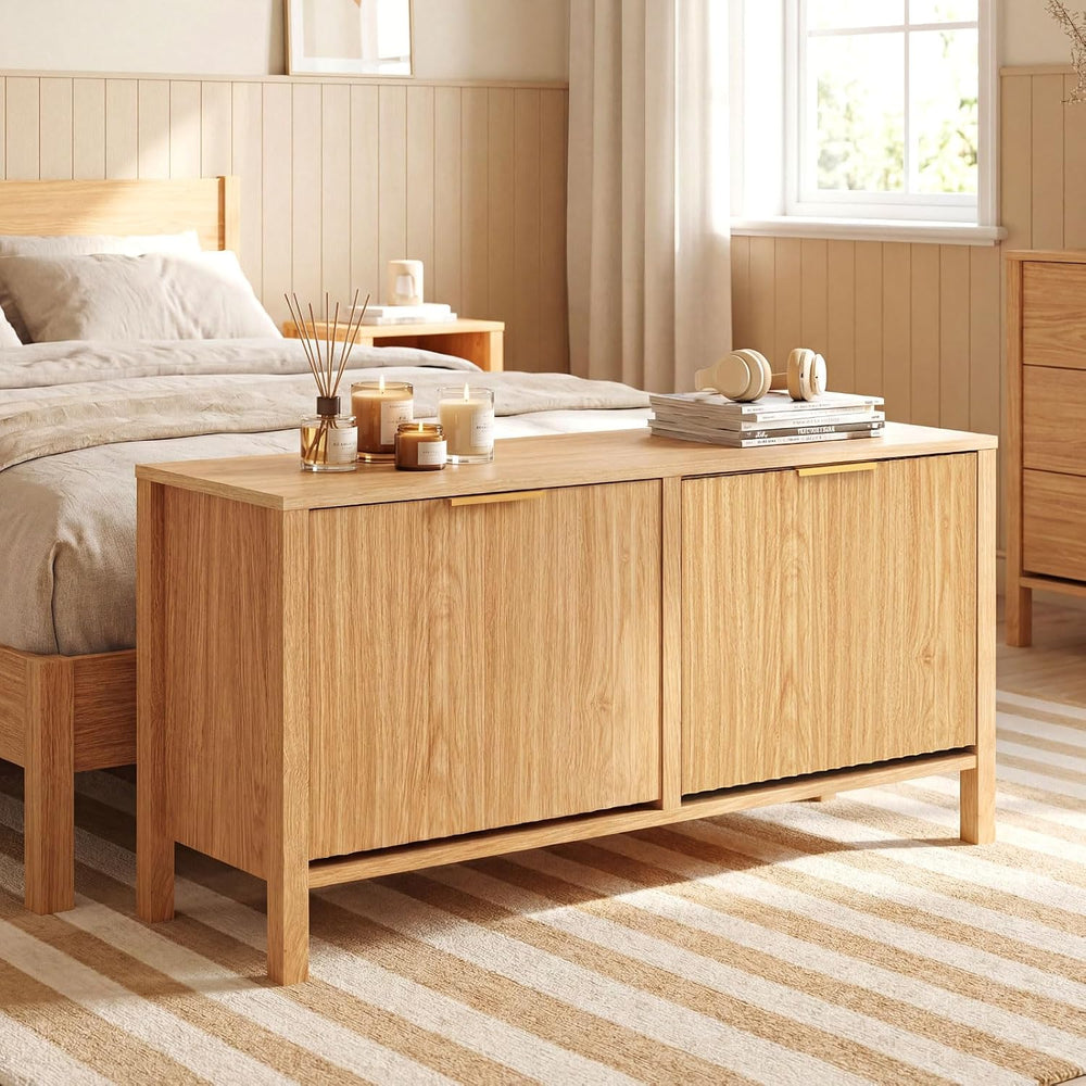 Giantex Shoe Storage Bench with 2 Flip Drawers, Wooden Entryway Bench with St...
