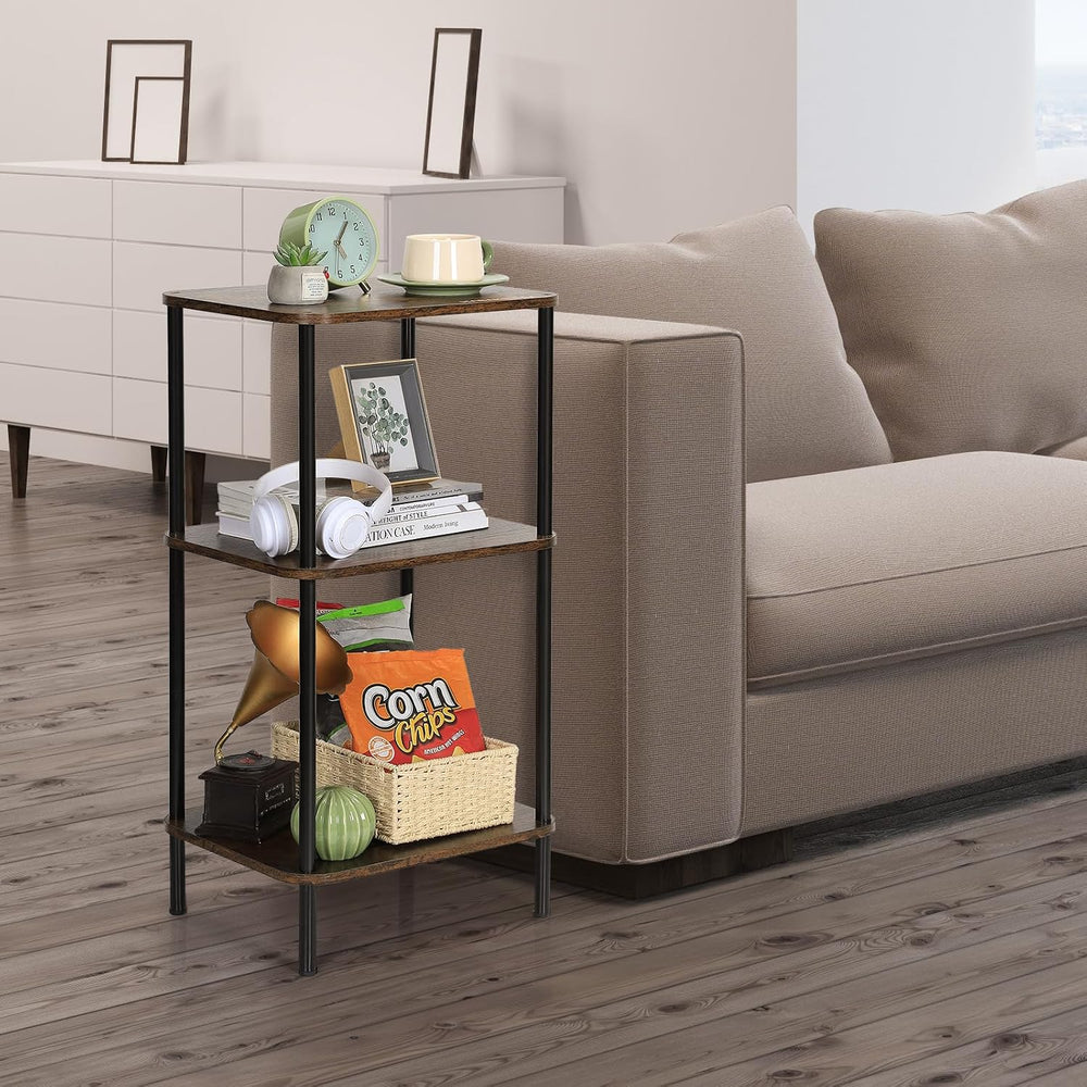30 Inch Tall End Table with 3-Tier Storage, Slim Narrow Nightstand for Living...