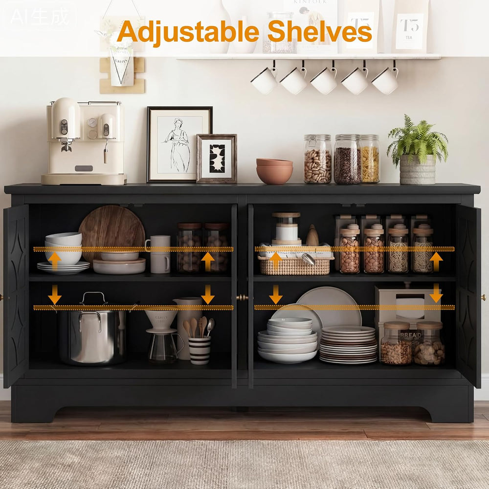 RoyalCraft Sideboard Buffet Cabinet with Storage, 56" Modern Sideboard w...