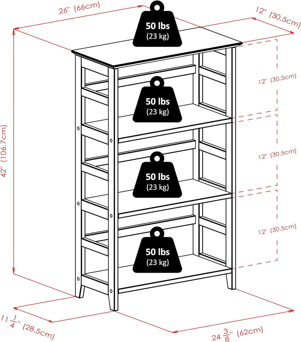 Winsome Studio 3-Tier Bookshelf, Honey Pine, 42"