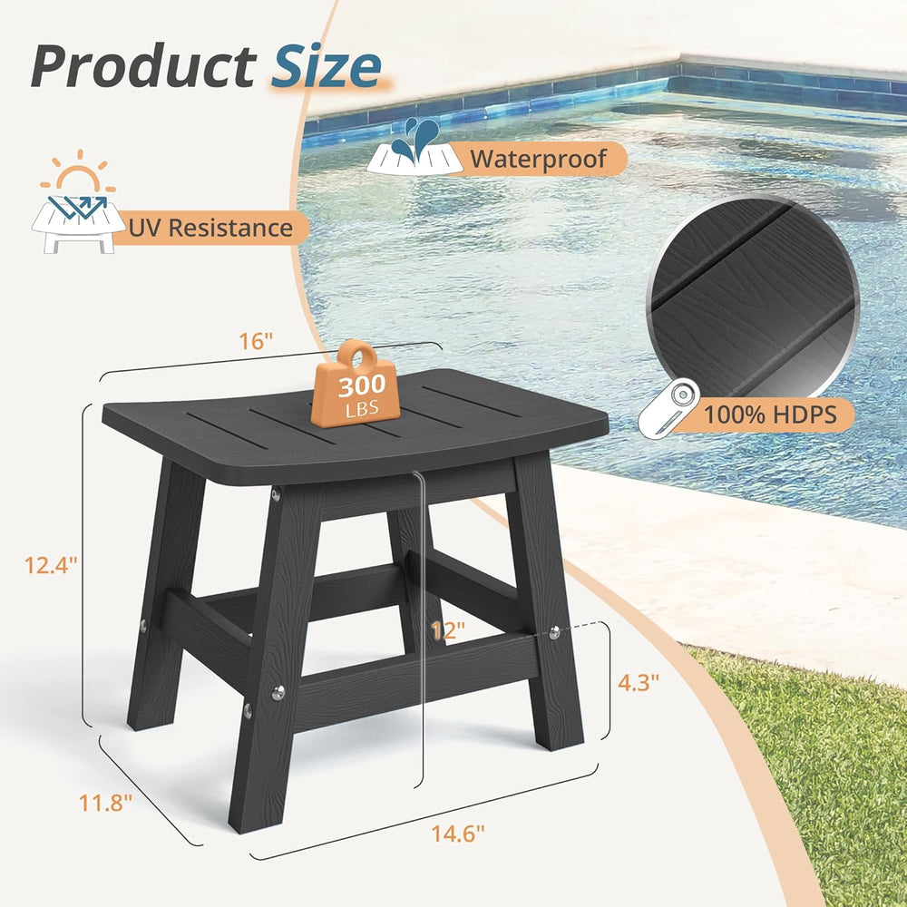 LUE BONA Outdoor Adirondack Ottomans, Footrest Footstool Set of 2, Outdoor Fo...