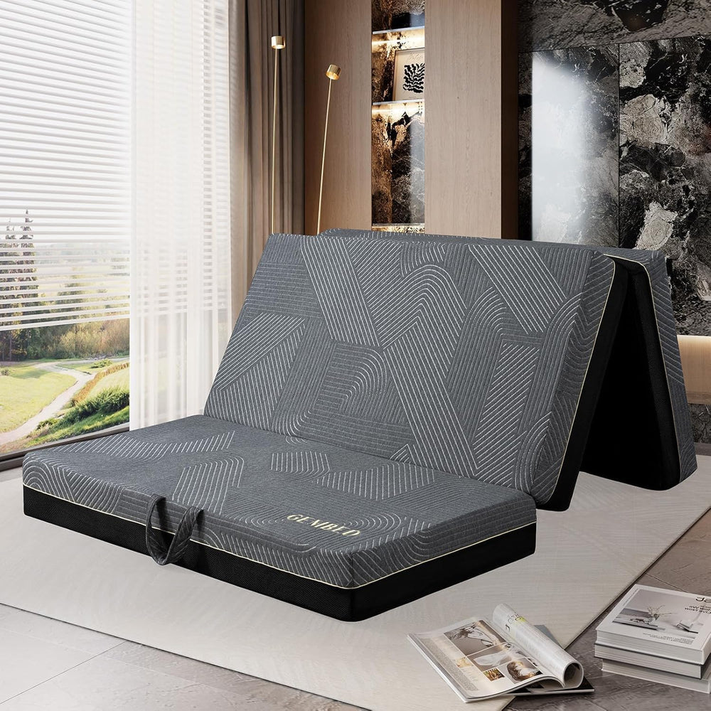 GEMBED Tri Folding Mattress Queen Size - 6 Inch Foldable Floor Sofa Bed | Mem...