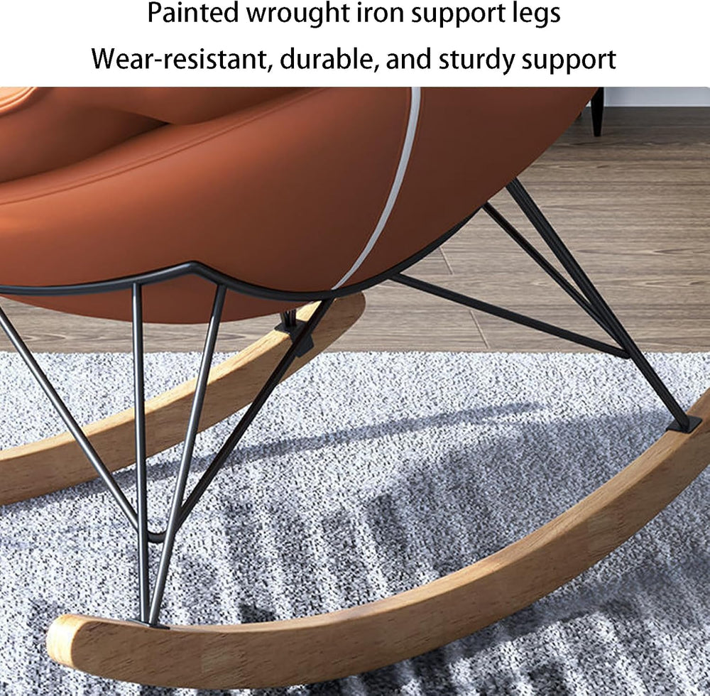 Single Rocking Chair with footrest, Made of Easy-Care Technical Fabric, ergon...