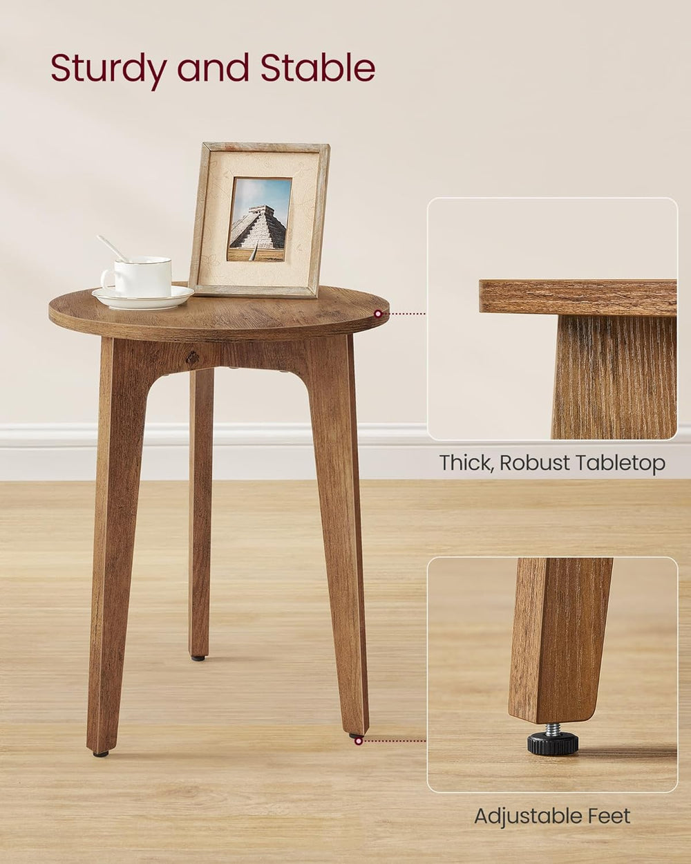 VASAGLE MAEZO Collection - Small Side Table, Round End Table, Nightstand with...