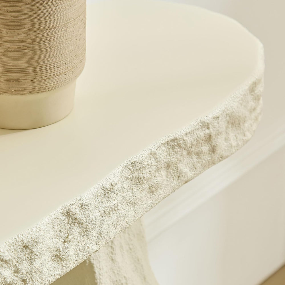 53.94" Modern Console Table,Imitation Stone Table,Fiberglass Entryway Ta...