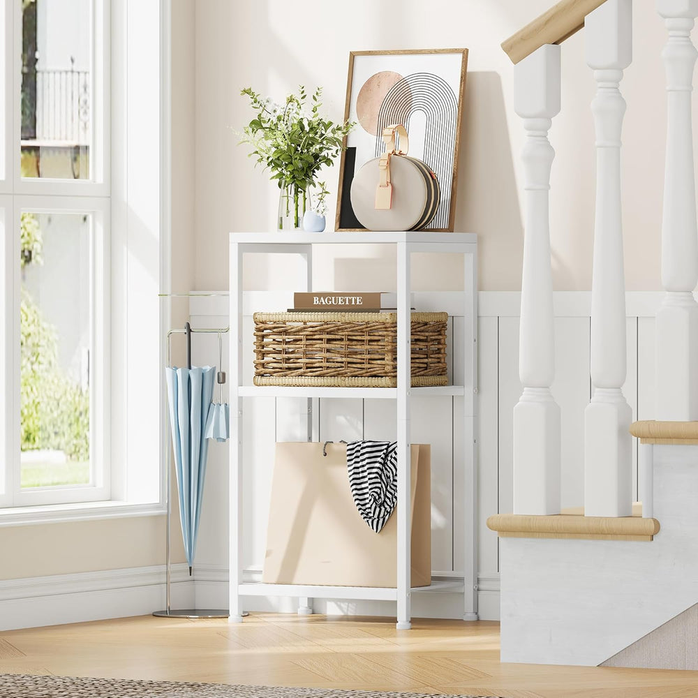 Heybly Small Side Table Set of 2, Tall End Table with Adjustable Shelf, Telep...