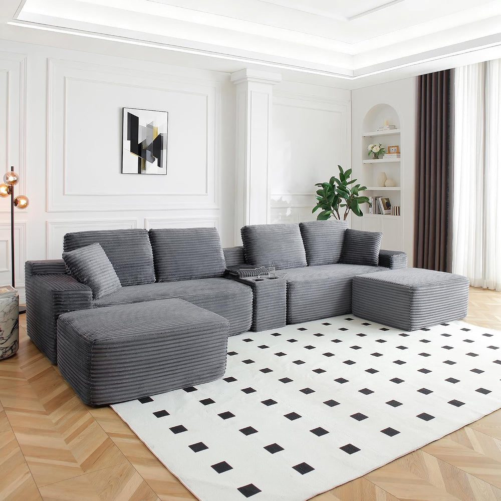 125" Oversized Sectional Couches for Living Room, Modern Cloud Couch wit...
