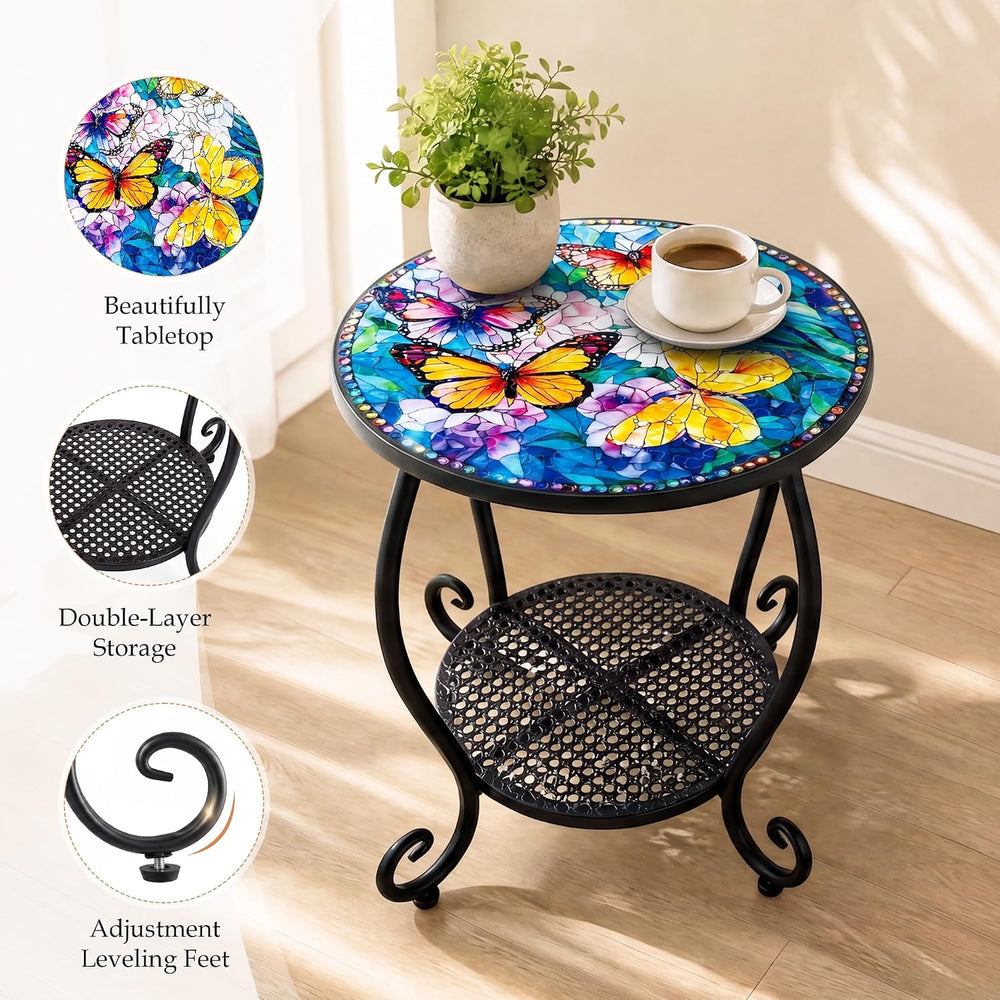 Outdoor Side Table, Small Patio Table, End Table for Outside