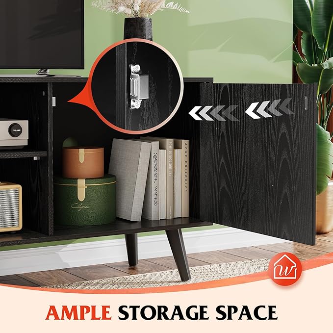 WLIVE TV Stand for 55 Inch TVs, Entertainment Center with Storage Cabinet, Mi...