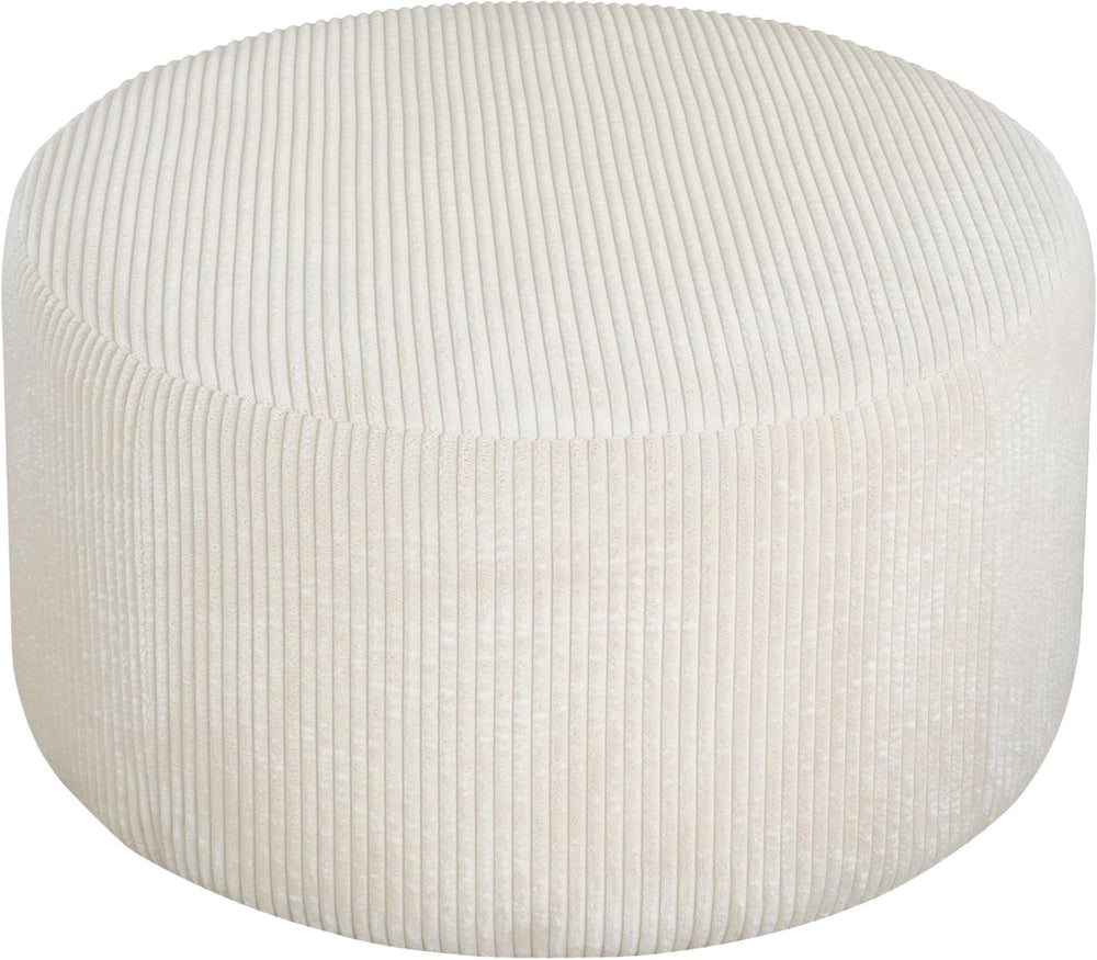 Merax 30.25" Modern Upholstered Round Corduroy Ottoman, Multifunctional ...