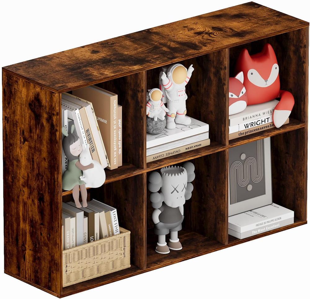 Book Shelf, Wooden Cube Storage Organizer with 11" Open Cubes, Stackable...