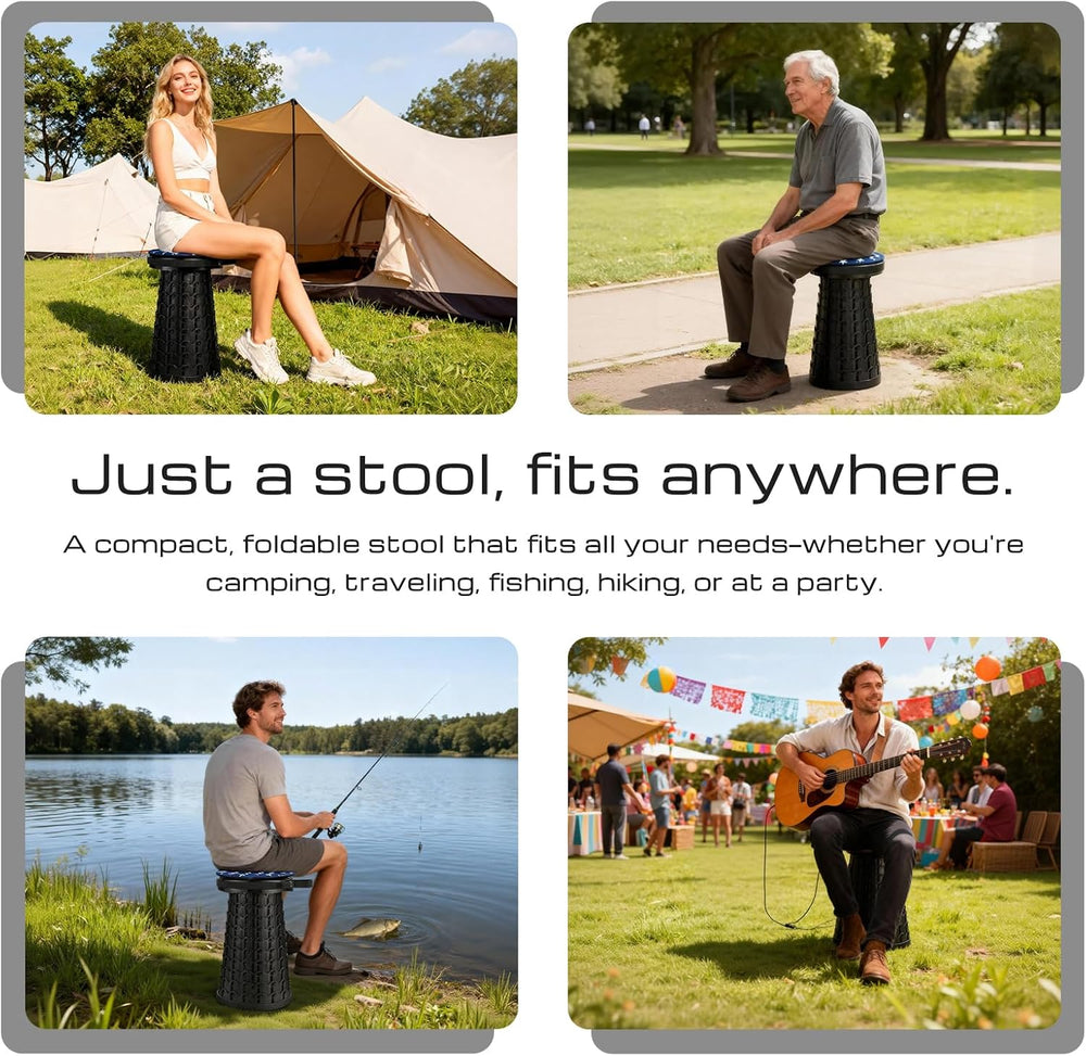 Collapsible Stool with Cushion, 800 lb Heavy Duty Portable Stool for Adults