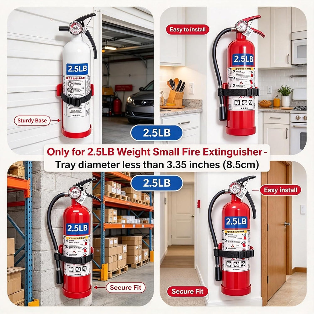 2pcs 2.5lb Fire Extinguisher Mount with Quick Release Strap