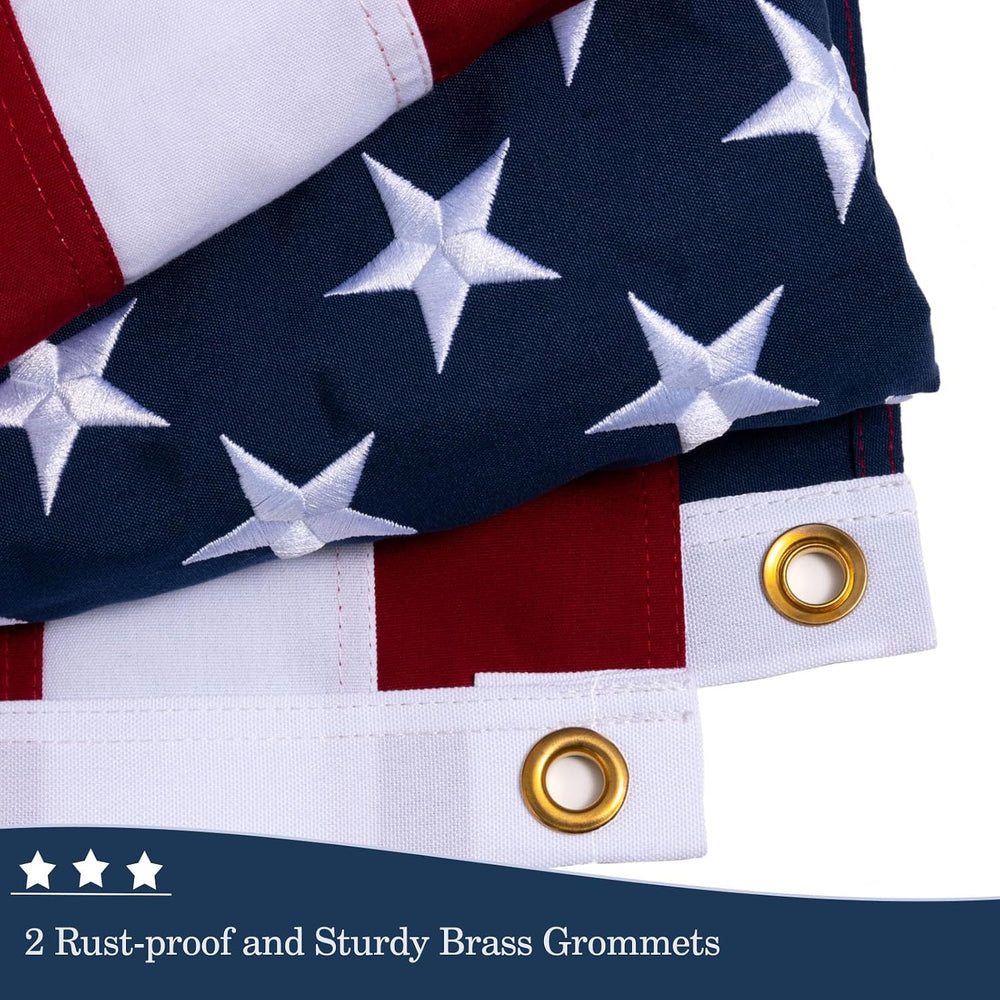 JRED 100% Cotton American Flags for Outside 5x8 FT US Flag Heavy Duty Outdoor...