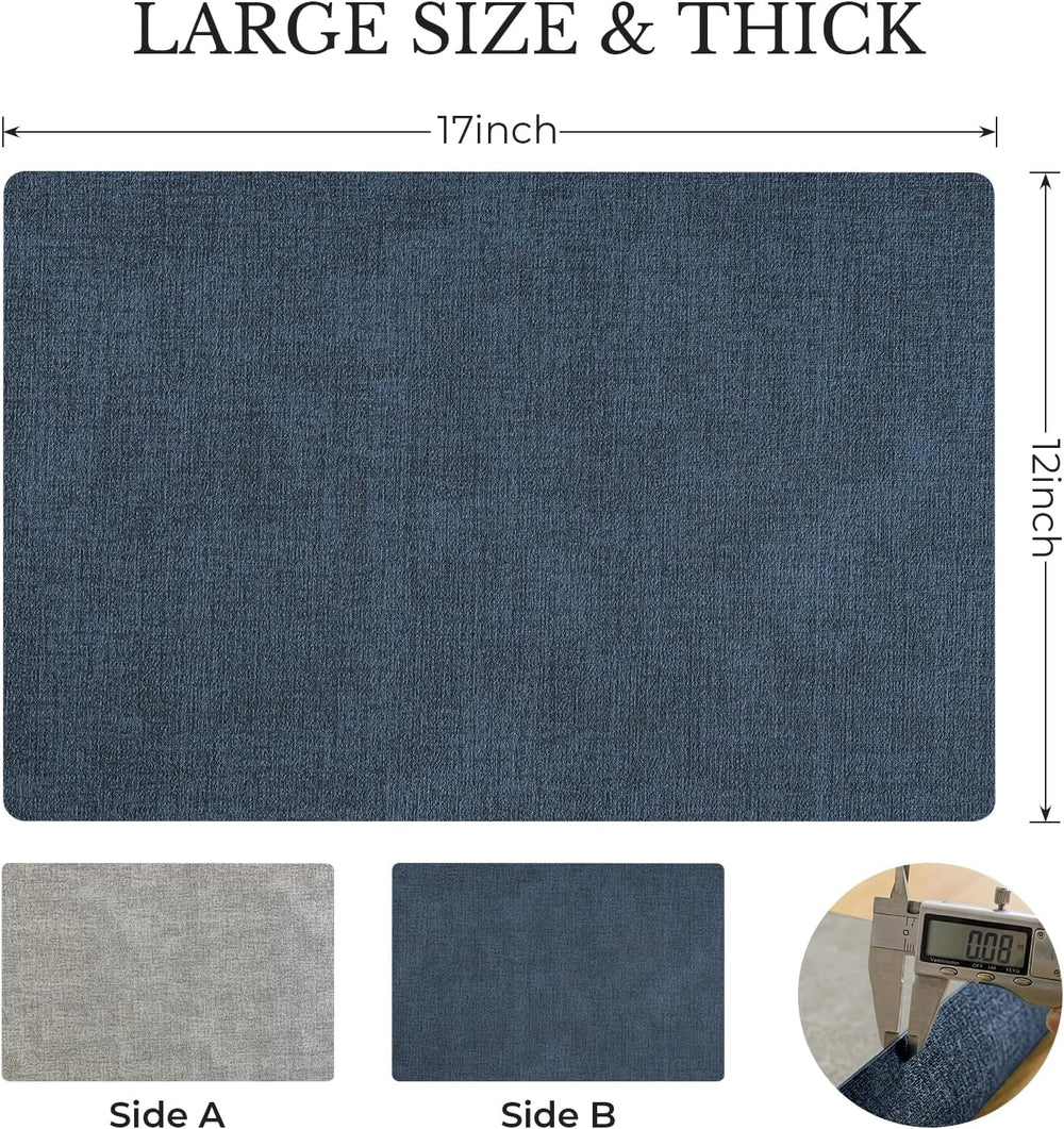 Romanstile Vinyl Placemats Set of 6, Dual-Color Faux Leather Place Mats