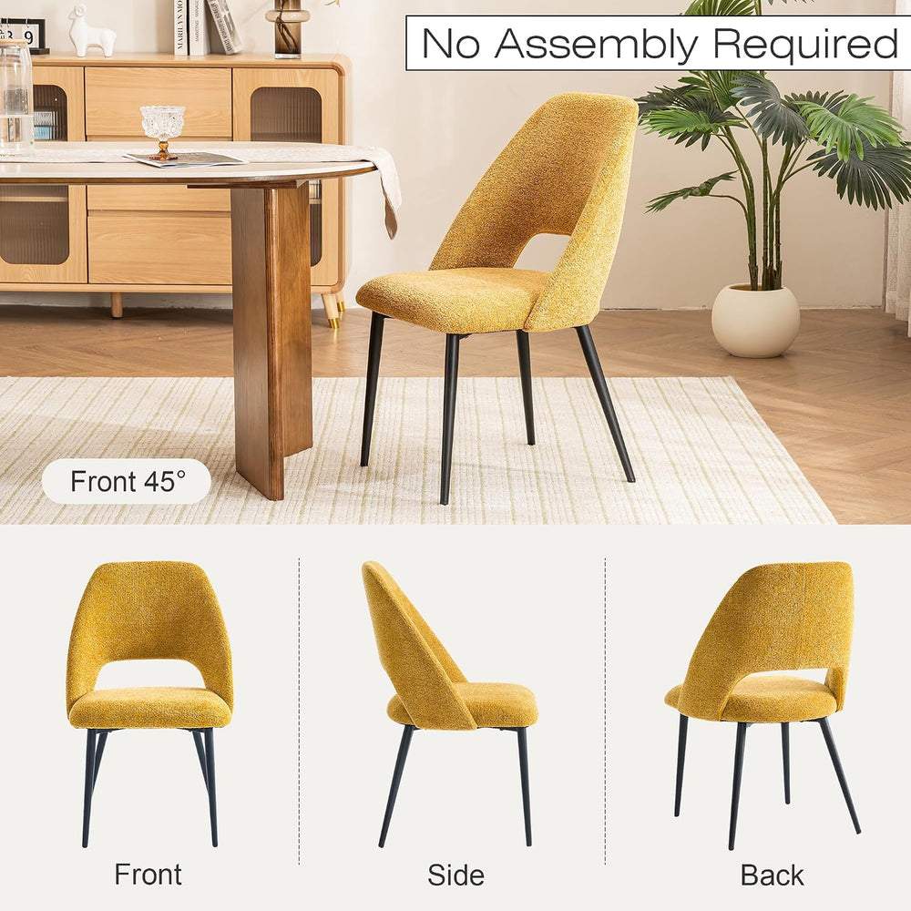 Rowill Boucle Dining Chairs Set of 4, Morden Upholstered Dining Room Kitchen ...