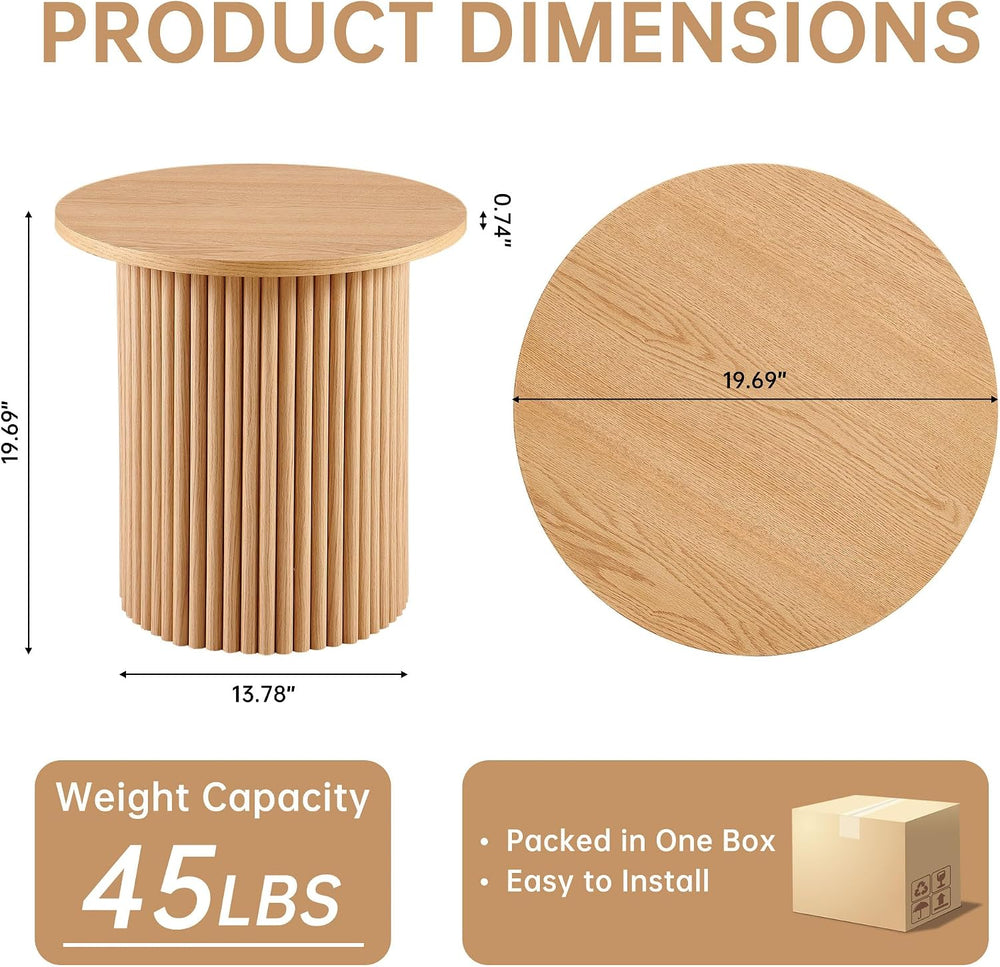 NORDICANA Single Accent Side Table for Living Room, 19.6 Inch Wide 19.6 Inch ...