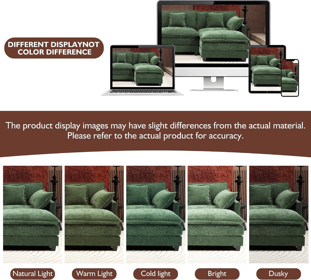Ihanherry 111.4" L Shaped Modern Sofa Modular Sectional Cloud Couch with...