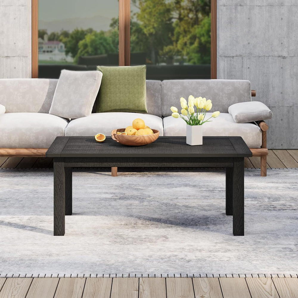 Stoog Outdoor Coffee Table, All-Weather Poly Lumber Patio Side Table, Rectang...