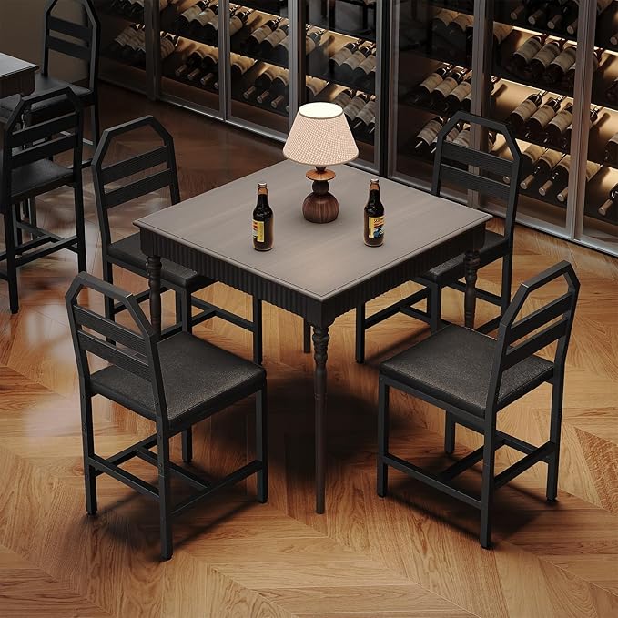 YATINEYDining Chairs, Kitchen Chairs with Back Support, Upholstered Seat and ...