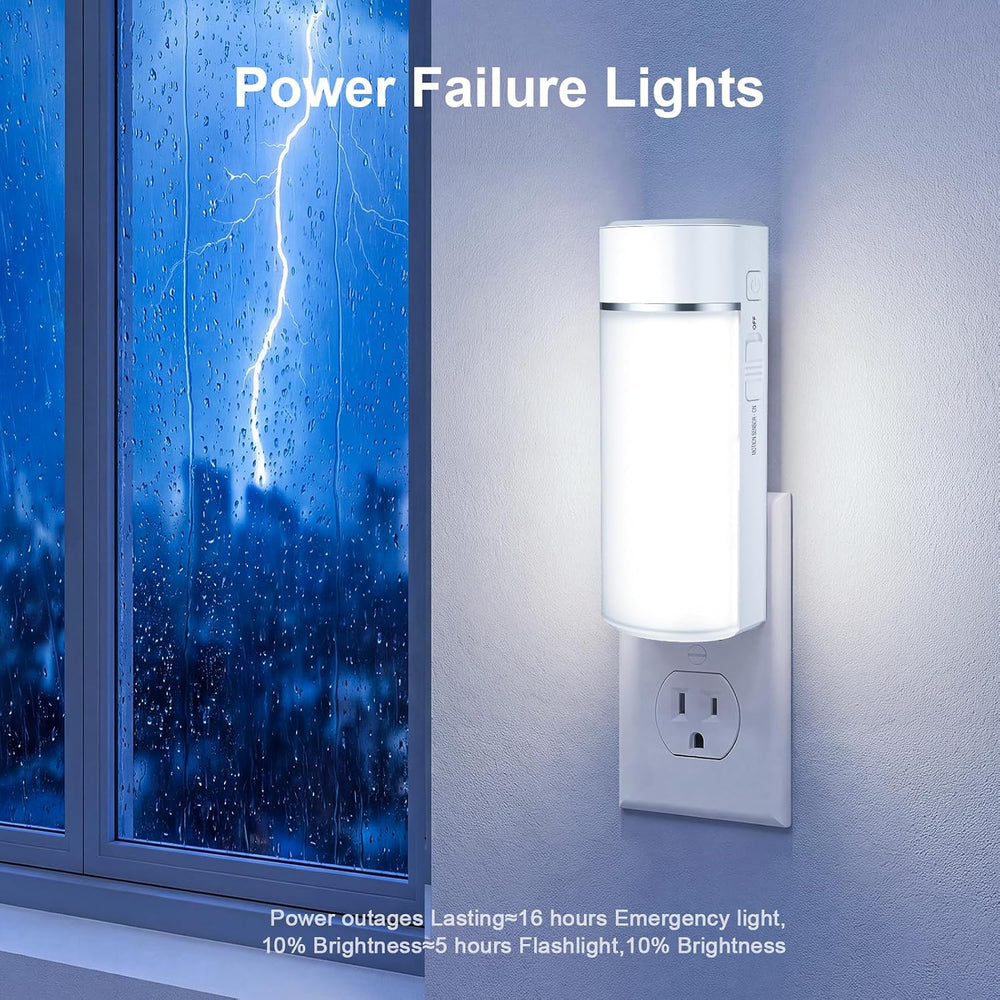 Dawnrise 7-in-1 Plug in Power Failure Night Lights with 12 Color Changing