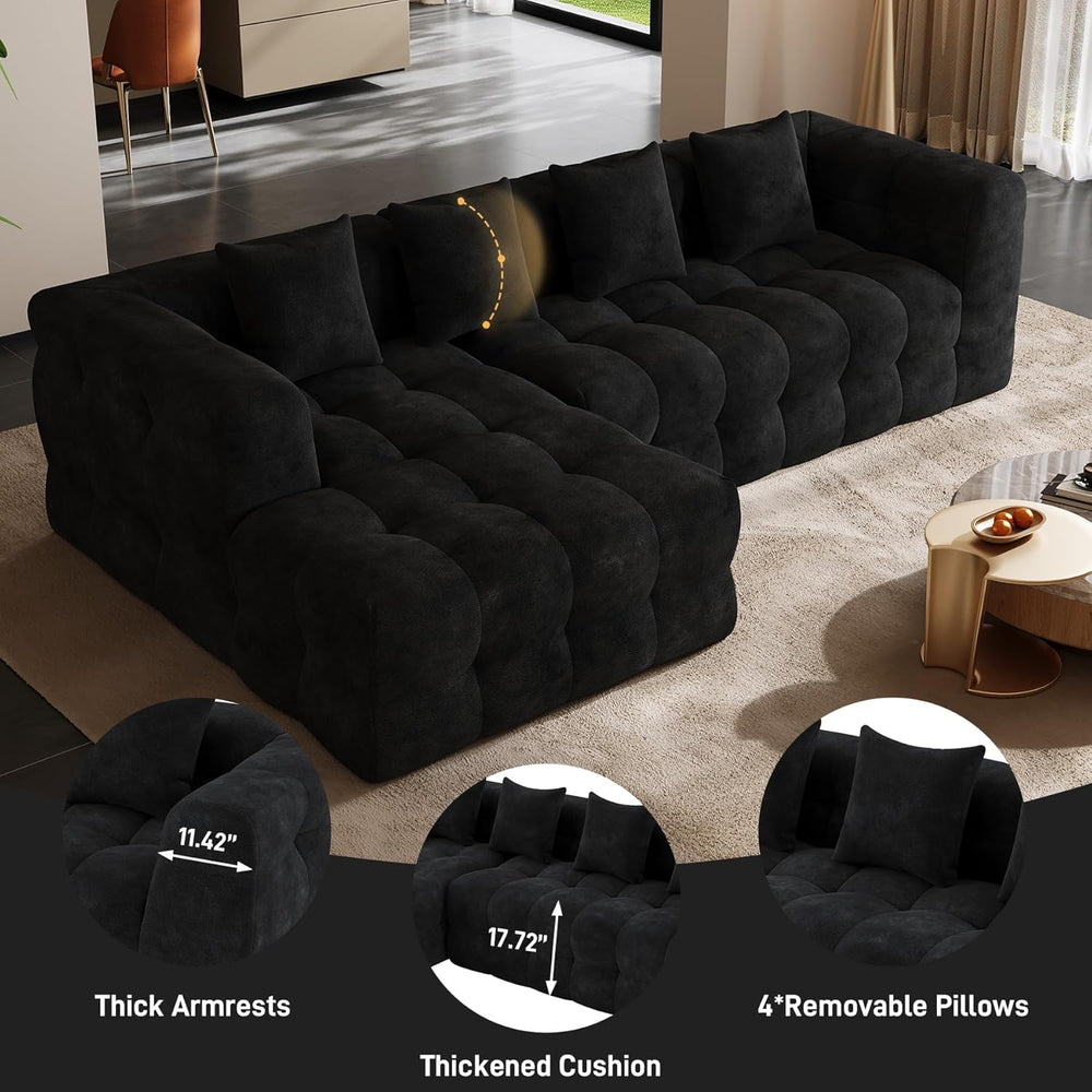 120" Oversized Modular Sectional Couch,Cloud Sectional Sofa with Deep Se...